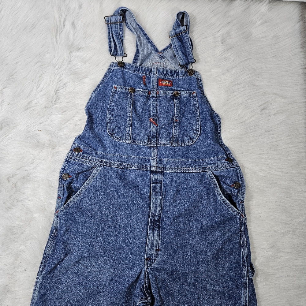 Y2K DICKIES Men's Blue Denim Overalls - Picture 3 of 9